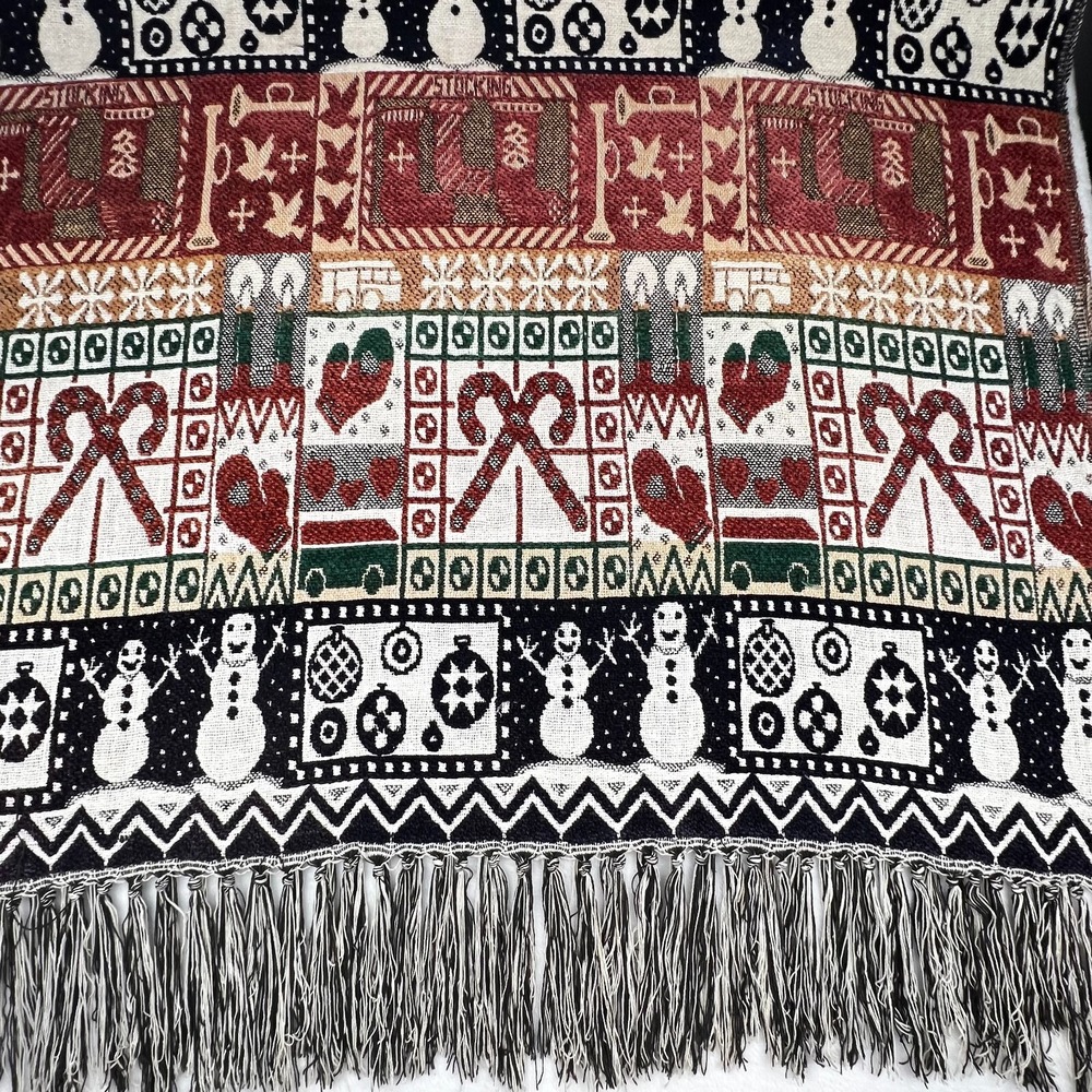 Christmas Curl Up Santa Throw‎ Blanket Tapestry Holiday Home Decor Rectangle